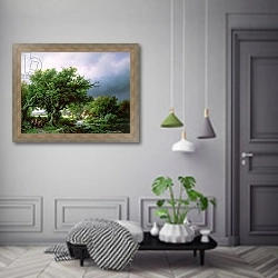 «Landscape with a Mill» в интерьере коридора в классическом стиле