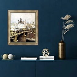 «Москворецкий мост.» в интерьере гостиной в классическом стиле над диваном