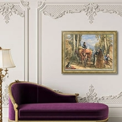 «A road near Seville, Spain» в интерьере в классическом стиле над банкеткой