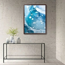 «Абстракция Море 9» в интерьере в стиле минимализм над столом
