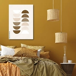 «Осенний коллаж 95» в интерьере спальни  в этническом стиле в желтых тонах