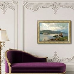 «Причал В Фесте, Недалеко от Мосса» в интерьере в классическом стиле над банкеткой