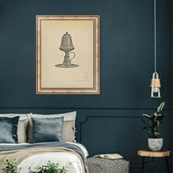 «Lamp» в интерьере классической спальни с темными стенами