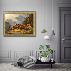 «Борьба» в интерьере коридора в классическом стиле