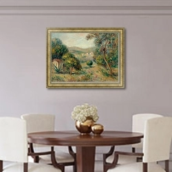 «Пейзаж с оливковыми деревьями» в интерьере столовой в классическом стиле