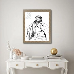 «Portrait of Cezanne, 1874» в интерьере в классическом стиле над столом