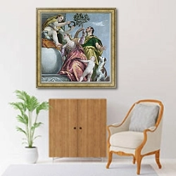 «Счастливый союз» в интерьере в классическом стиле над комодом