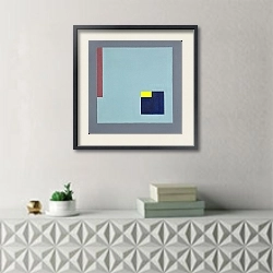 «Birds eye view. Abstract squares 10» в интерьере в стиле минимализм над тумбой