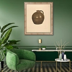 «Jug» в интерьере гостиной в зеленых тонах