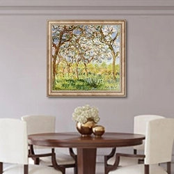«Spring at Giverny» в интерьере столовой в классическом стиле