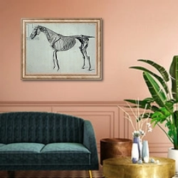 «Finished Study for the Fifth Anatomical Table of a Horse» в интерьере классической гостиной над диваном