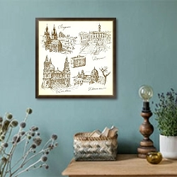 «Европа. Вектор» в интерьере в стиле ретро с бирюзовыми стенами