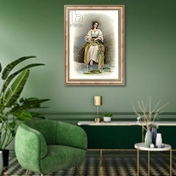 «Ophelia from Hamlet» в интерьере гостиной в зеленых тонах