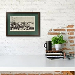 «Vue de Moscou» в интерьере кабинета с кирпичной стеной