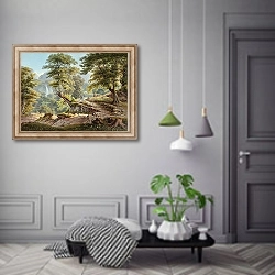 «Descente du Hasliberg vers Meiringen» в интерьере коридора в классическом стиле