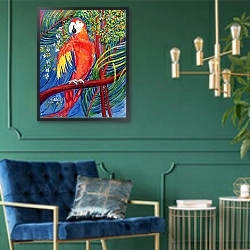 «Pretty Polly 1» в интерьере в классическом стиле с зеленой стеной