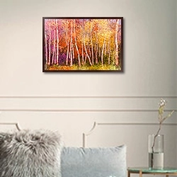 «Осенний красочный лес» в интерьере в классическом стиле в светлых тонах