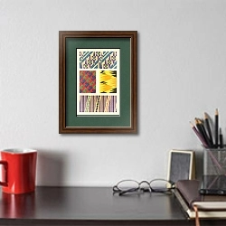 «Портфолио с абстрактными рисунками, стр.12» в интерьере кабинета над письменным столом