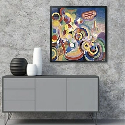 «Дань уважения Блерио» в интерьере в стиле минимализм над тумбой