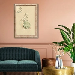 «Mrs Micawber, c.1920s» в интерьере классической гостиной над диваном