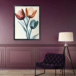 «Transparent tulips» в интерьере в классическом стиле в фиолетовых тонах