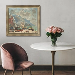 «View of Amalfi in the Morning Light,» в интерьере в классическом стиле над креслом