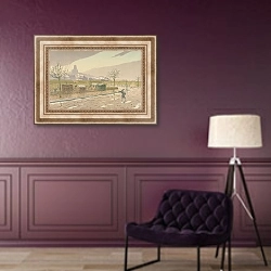 «Parisian Landscapes; The Fortifications» в интерьере в классическом стиле в фиолетовых тонах