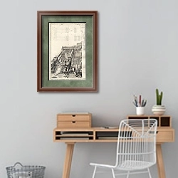 «Архитектура J. J. Schuebler №22» в интерьере кабинета с деревянным столом
