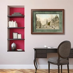 «High Street--Oxford» в интерьере кабинета в классическом стиле над столом