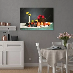 «Стол с фруктами и цветами» в интерьере современной кухни
