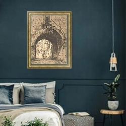 «Rothenburg» в интерьере классической спальни с темными стенами