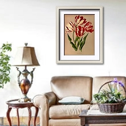 «Поздние розовые тюльпаны» в интерьере гостиной в стиле прованс