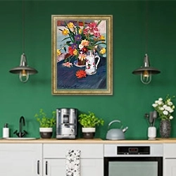 «The German Tankard» в интерьере кухни с зелеными стенами