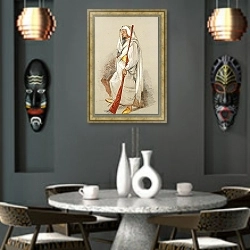 «Этюд Мужчины, Одетого В Североафриканскую Одежду» в интерьере в этническом стиле над столом