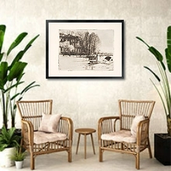 «Paris. Hotel Lambert» в интерьере комнаты в стиле ретро с плетеными креслами