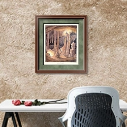 «Grotto of Montserrat» в интерьере кабинета с песочной стеной над столом