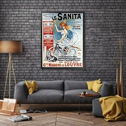 «Le Sanita» в интерьере в стиле лофт над диваном