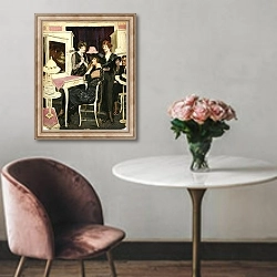 «Women in a Hat Shop» в интерьере в классическом стиле над креслом