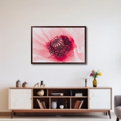 «Макро фото серединки мака с розовыми лепестками» в интерьере 