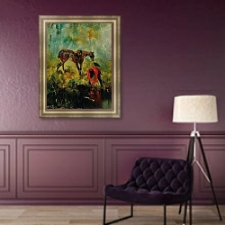 «Cheval de chasse à courre» в интерьере в классическом стиле в фиолетовых тонах