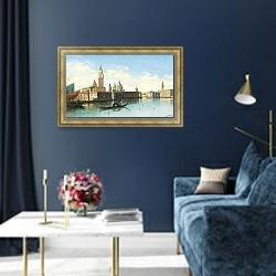 «Venetian Scene II» в интерьере в классическом стиле в синих тонах