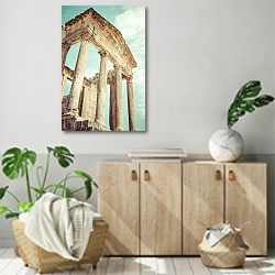 «Древний римский город Дугга, Тунис 3» в интерьере современной комнаты над комодом