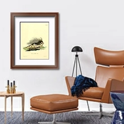 «Хохлатый дикобраз» в интерьере кабинета с кожаным креслом