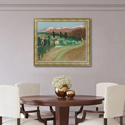 «Depuis Cannes, route vers Grasse» в интерьере столовой в классическом стиле