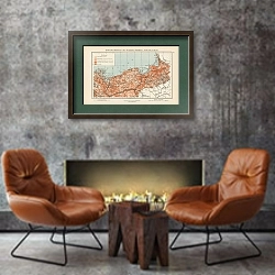 «Bodenfruchtbarkeit des Deutschen Reiches, 3.Nordostdeutschland» в интерьере в стиле лофт с бетонной стеной над камином