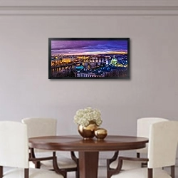 «Чехия. Прага. Панорама на закате» в интерьере современной столовой над столиком