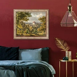 «Vue de Lausanne» в интерьере спальни с акцентной стеной