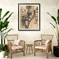 «Volendam» в интерьере комнаты в стиле ретро с плетеными креслами