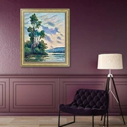 «Bord de Seine à Rolleboise» в интерьере в классическом стиле в фиолетовых тонах