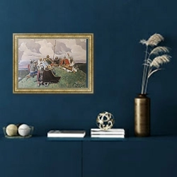 «Дама» в интерьере в классическом стиле в синих тонах